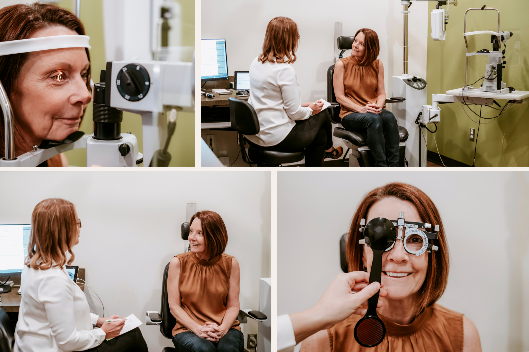 Eye pressure testing and glaucoma screening performed during a comprehensive eye examination at Aurora Eye Care.